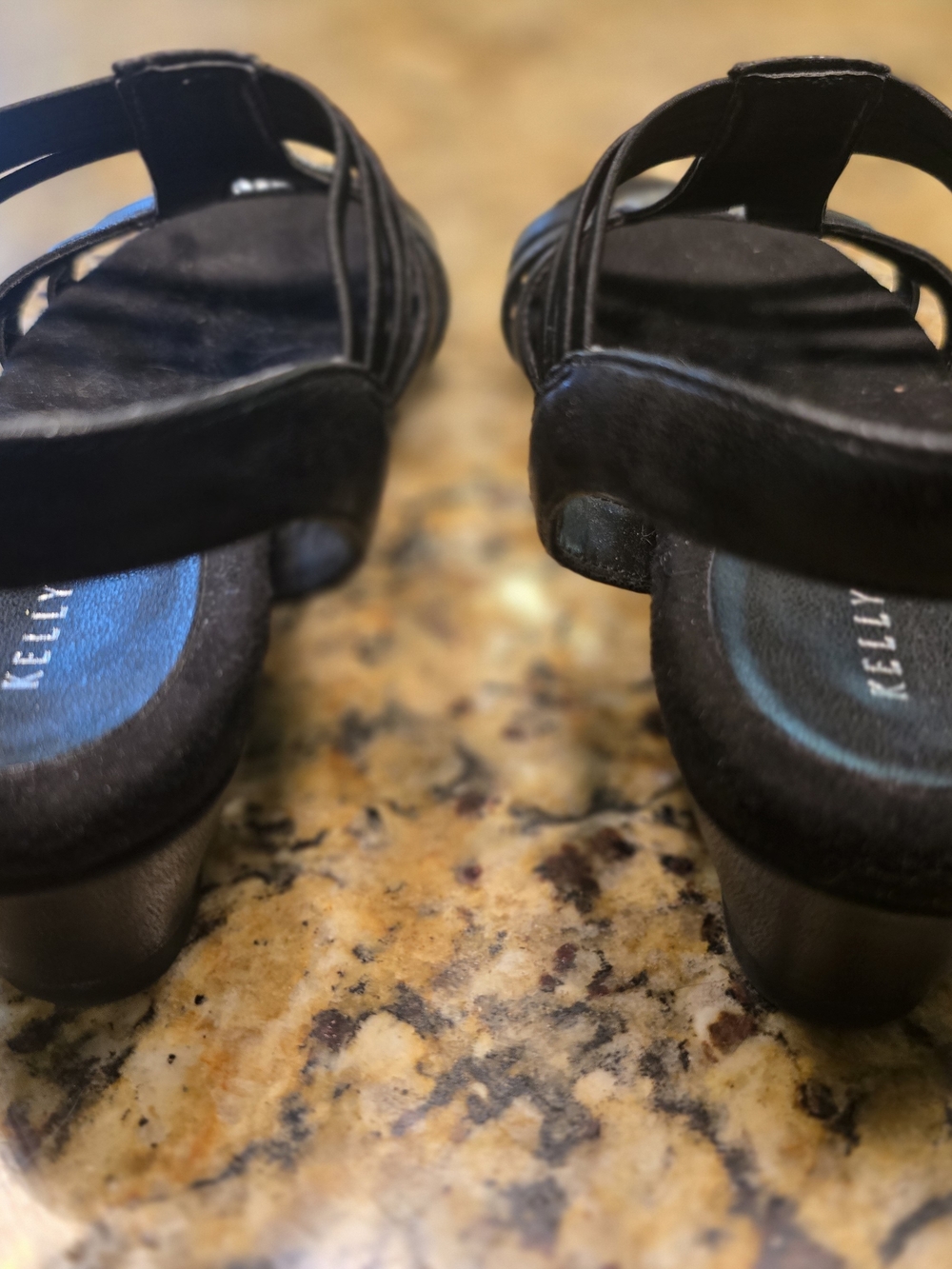 Kelly & Katie Black Jeweled T-Strap Slingback Sandals - Picture 5 of 7